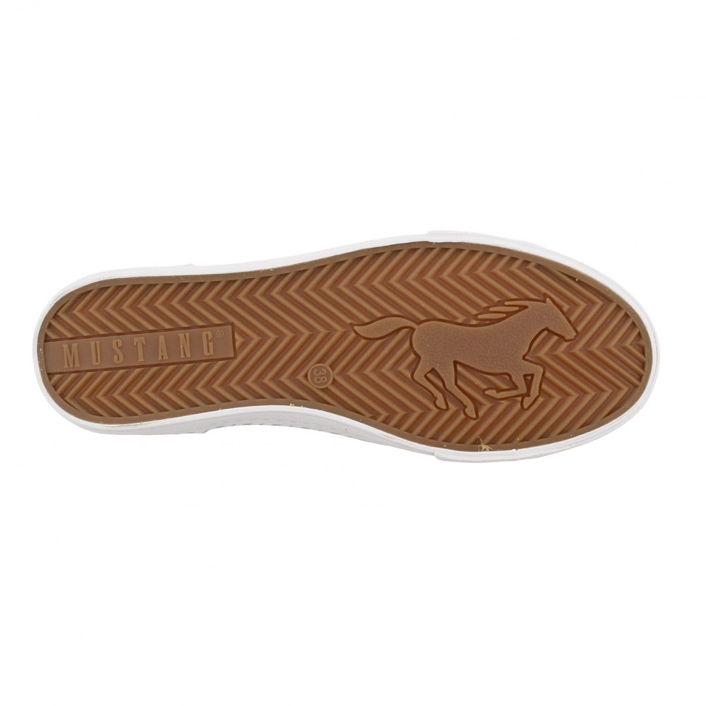 Mustang Florida 1376-308-750 Women's Elasticated Lace Canvas Pump Trainer Pastel Green