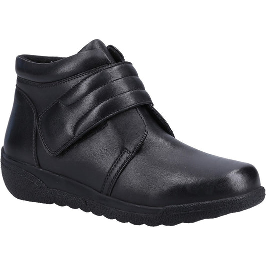 Fleet & Foster Shetland Women's Waterproof Touch Fastening Leather Ankle Boot Black