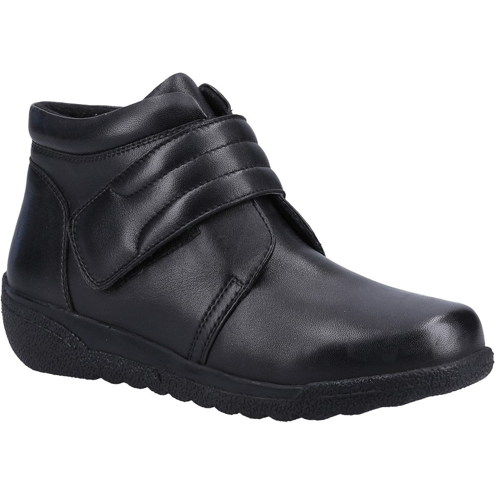 Fleet & Foster Shetland Women's Waterproof Touch Fastening Leather Ankle Boot Black