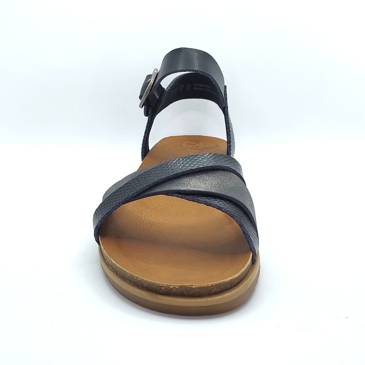 Blowfish Malibu Monti-B Women's Vegan Ankle Buckle Flat Sandal Black