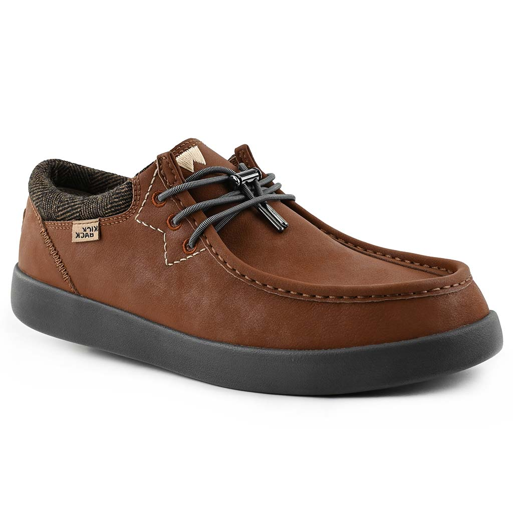 KickBack Haven Leather Men's Lightweight Water Resistant Slip On Shoe Red Brown
