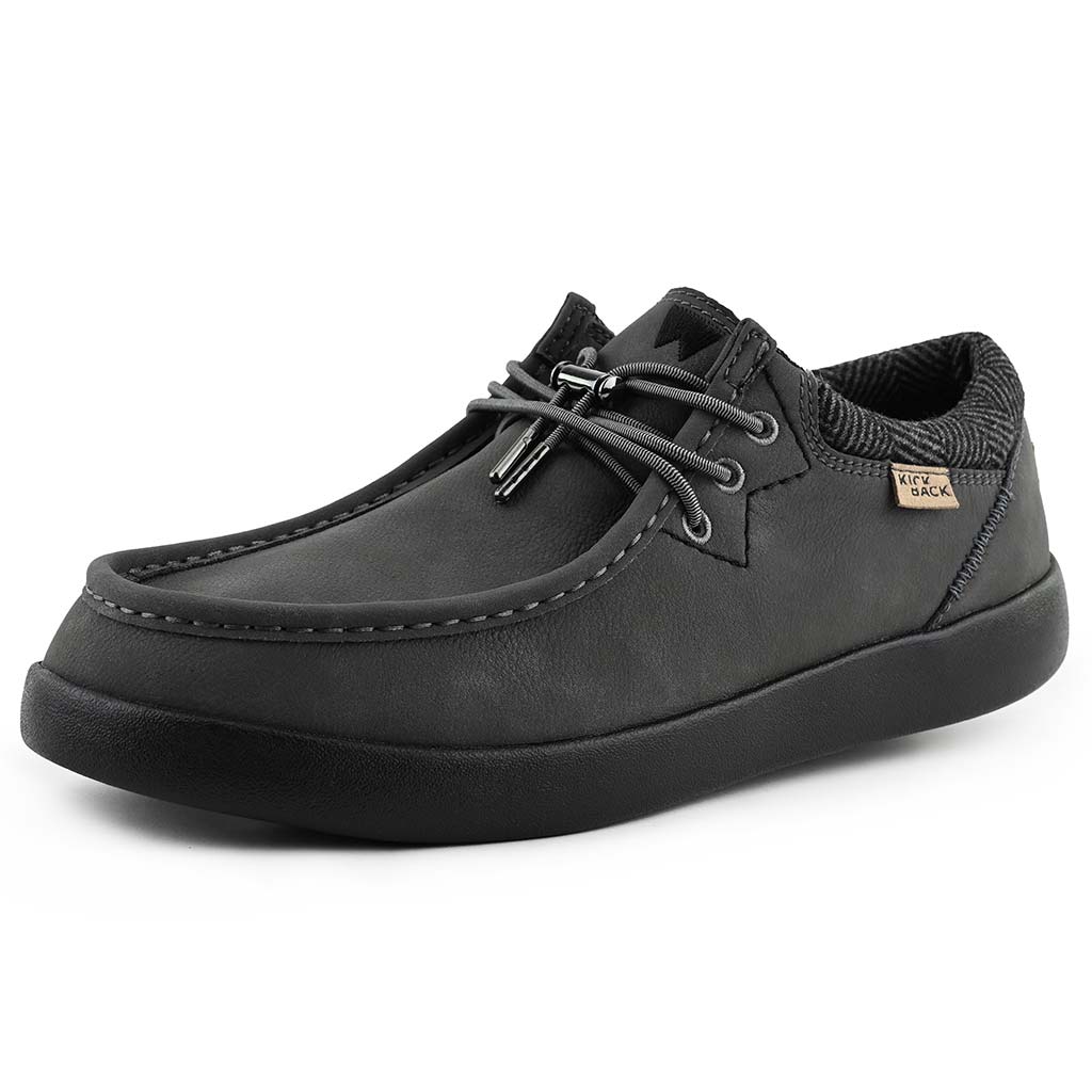 KickBack Haven Leather Men's Lightweight Water Resistant Slip On Shoe Grey