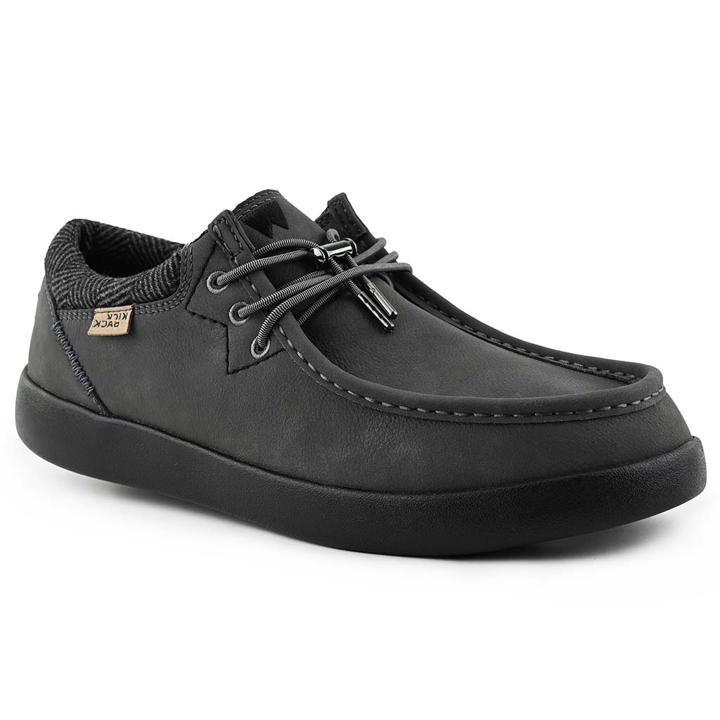 KickBack Haven Leather Men's Lightweight Water Resistant Slip On Shoe Grey