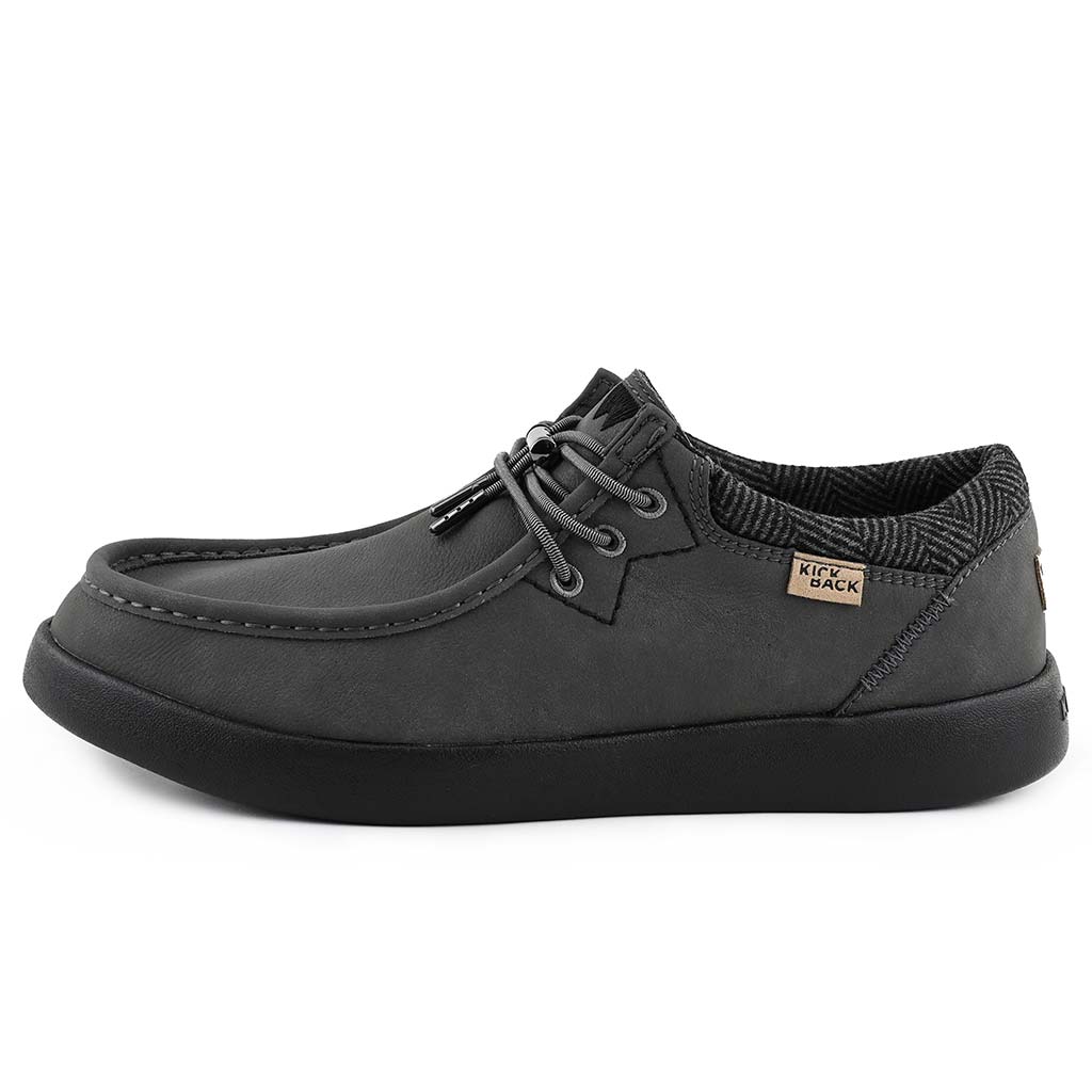 KickBack Haven Leather Men's Lightweight Water Resistant Slip On Shoe Grey