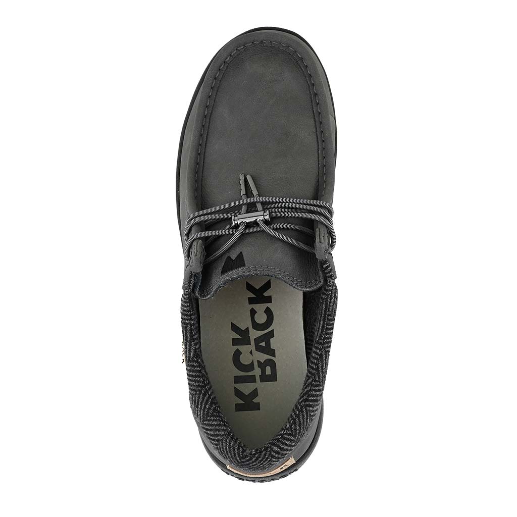 KickBack Haven Leather Men's Lightweight Water Resistant Slip On Shoe Grey