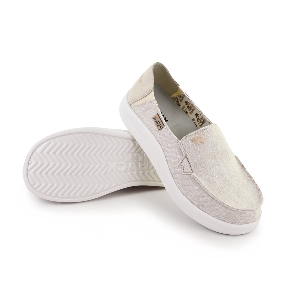 KickBack Rizzo Linen Women's Lightweight Slip On Shoe Natural