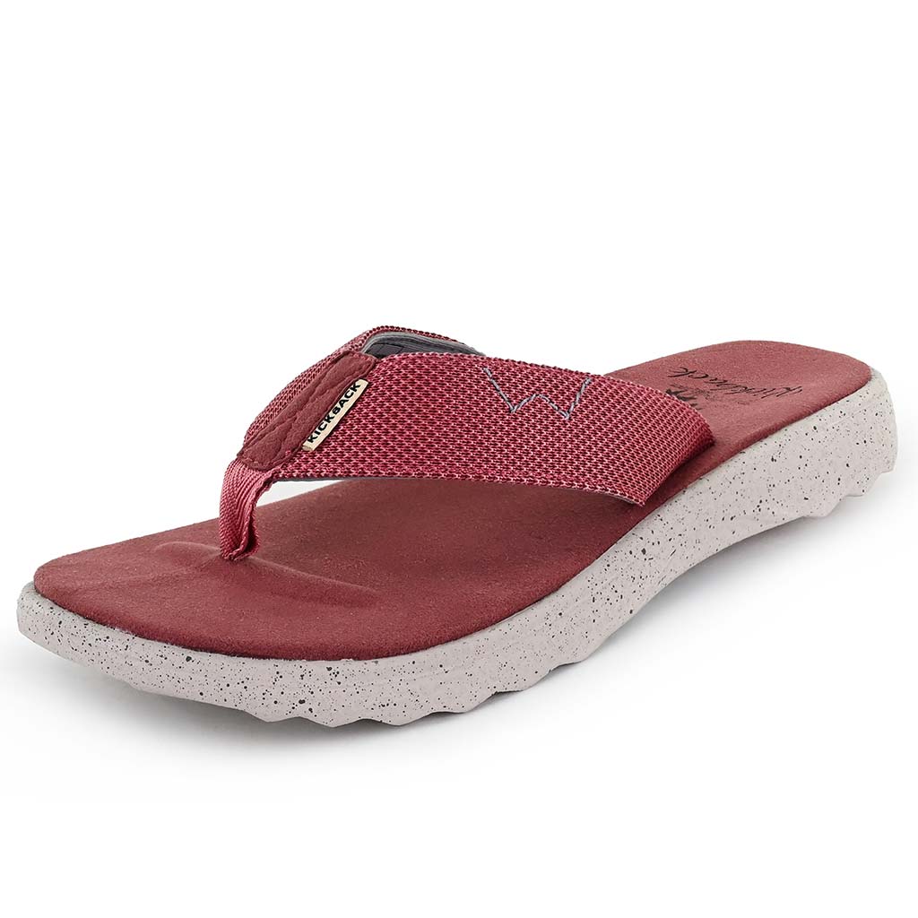 KickBack Koloa Mesh Men's Lightweight Foam Footbed Flip Flop Red/Taupe