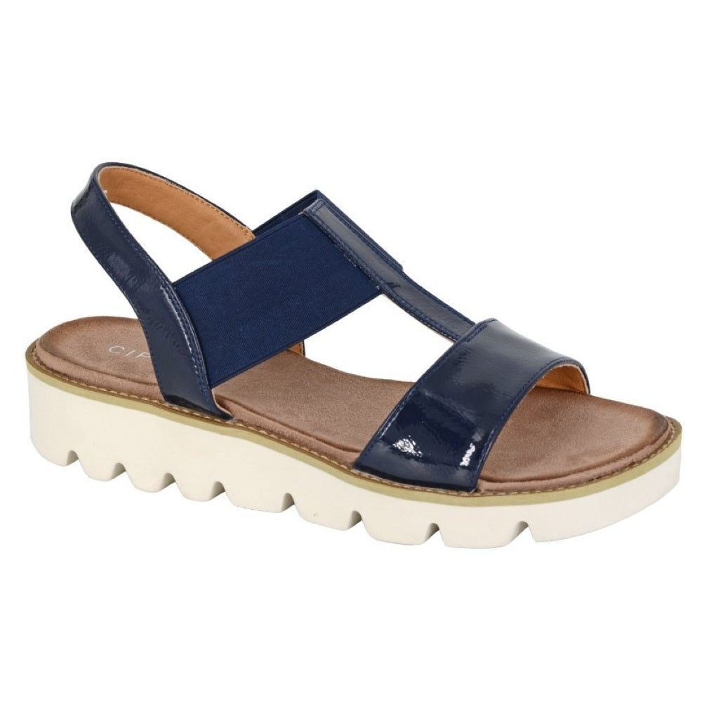 Cipriata Aladina Womens Super Lightweight Elasticated Chunky Sandal Navy