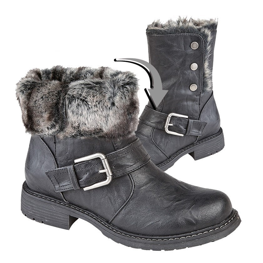 Cipriata Andreana Women's Two Way Memory Foam Boot Black