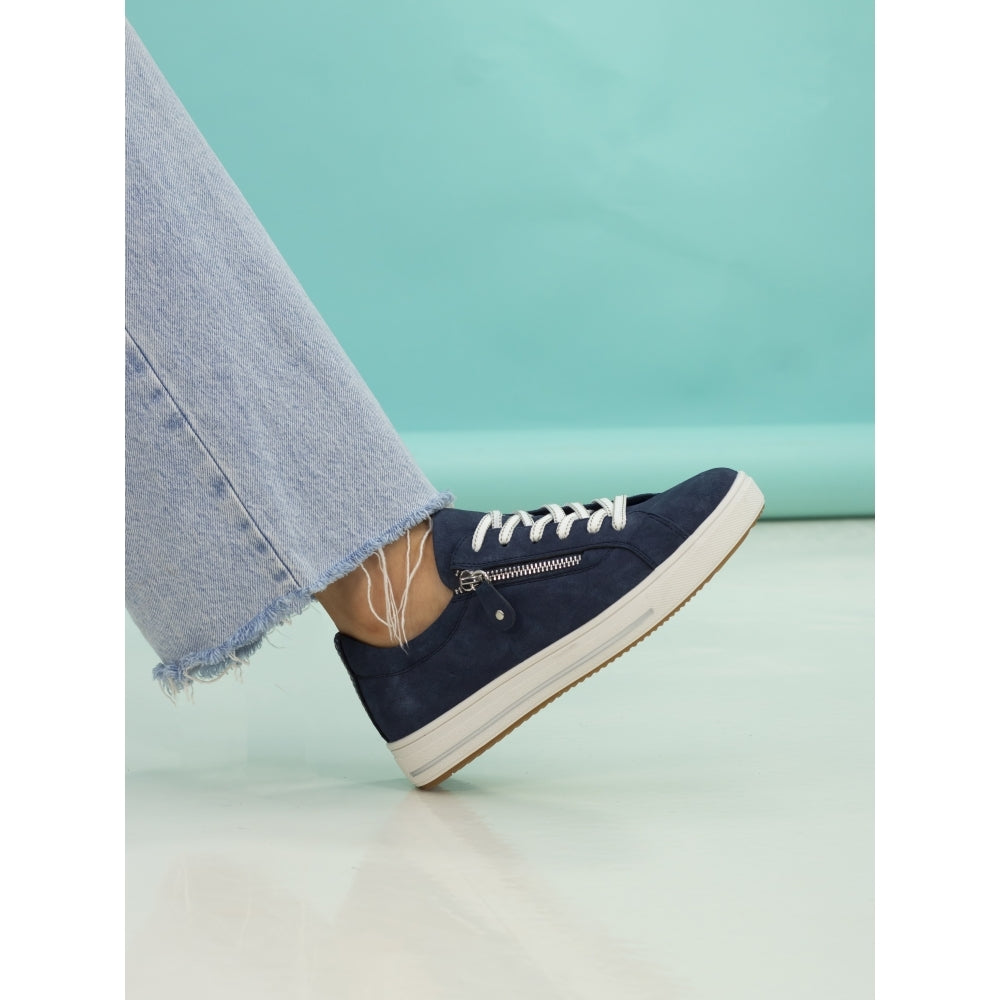 Lunar Athens Women's Chunky Sole Lace Up/ Zip Up Trainer Blue