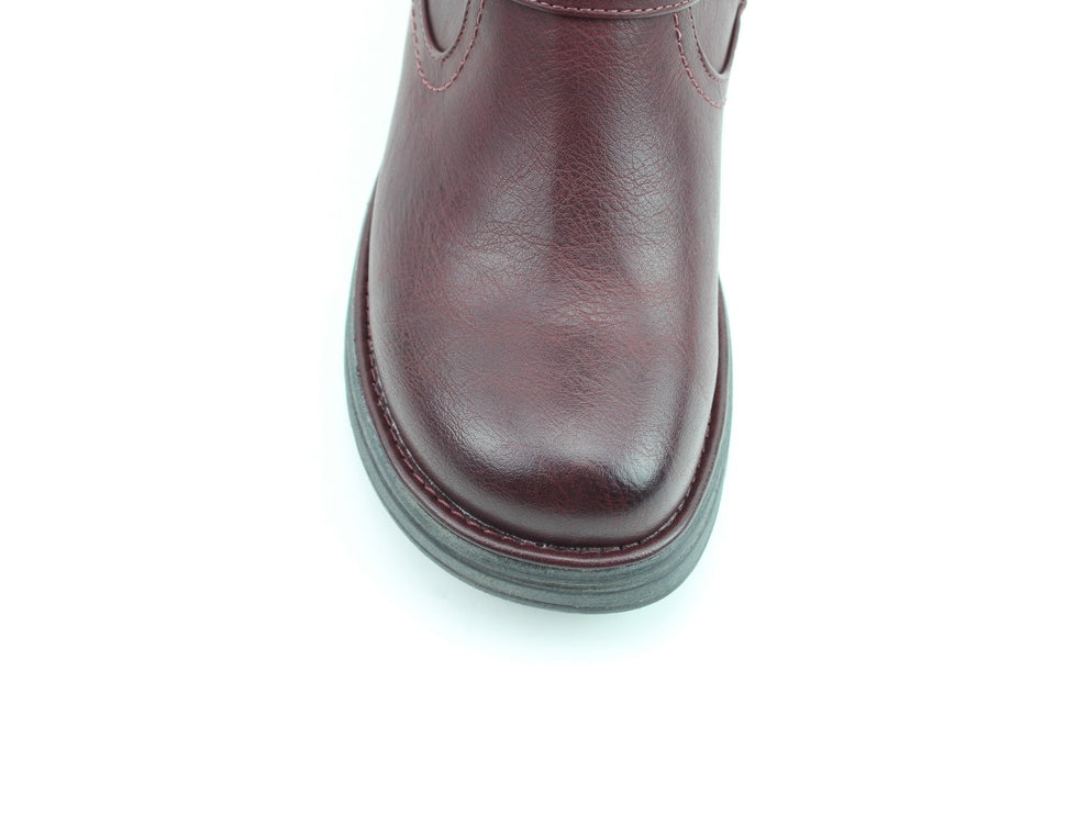 Heavenly Feet Bella Zip Up Wedge Mid Boot Burgundy VEGAN FRIENDLY