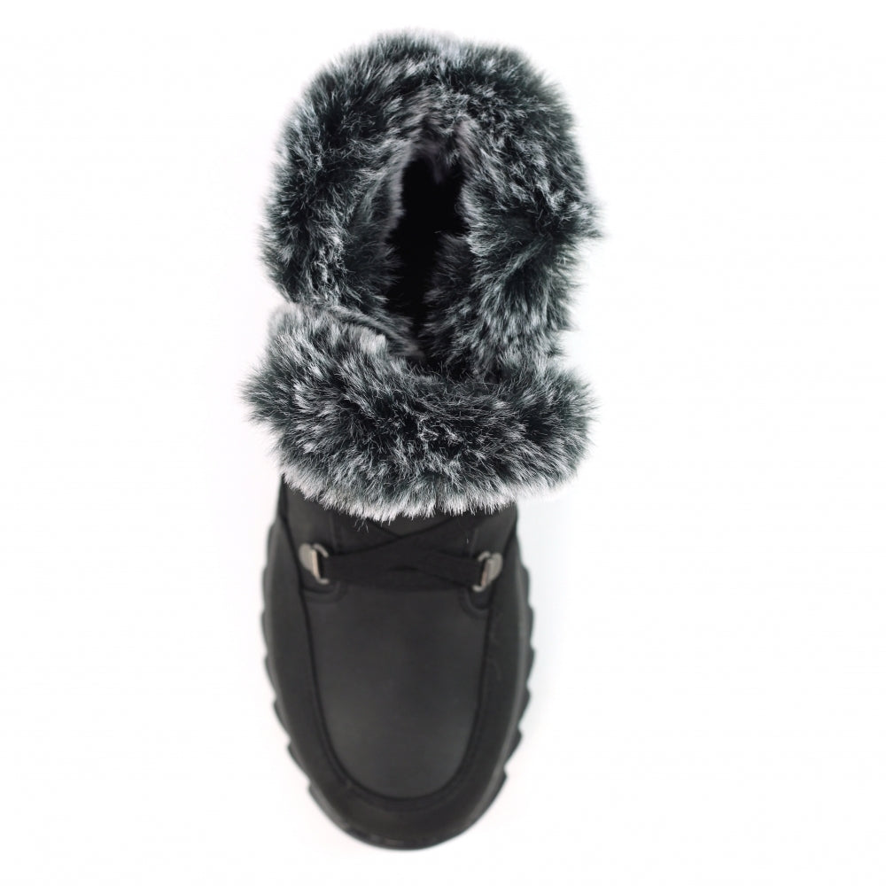 Lunar Beck Women's Waterproof Lace Up/Zip Ankle Boot Black