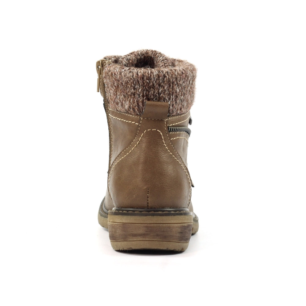 Lunar Benson III Women's Waterproof Lace Up/Zip Ankle Boot Taupe