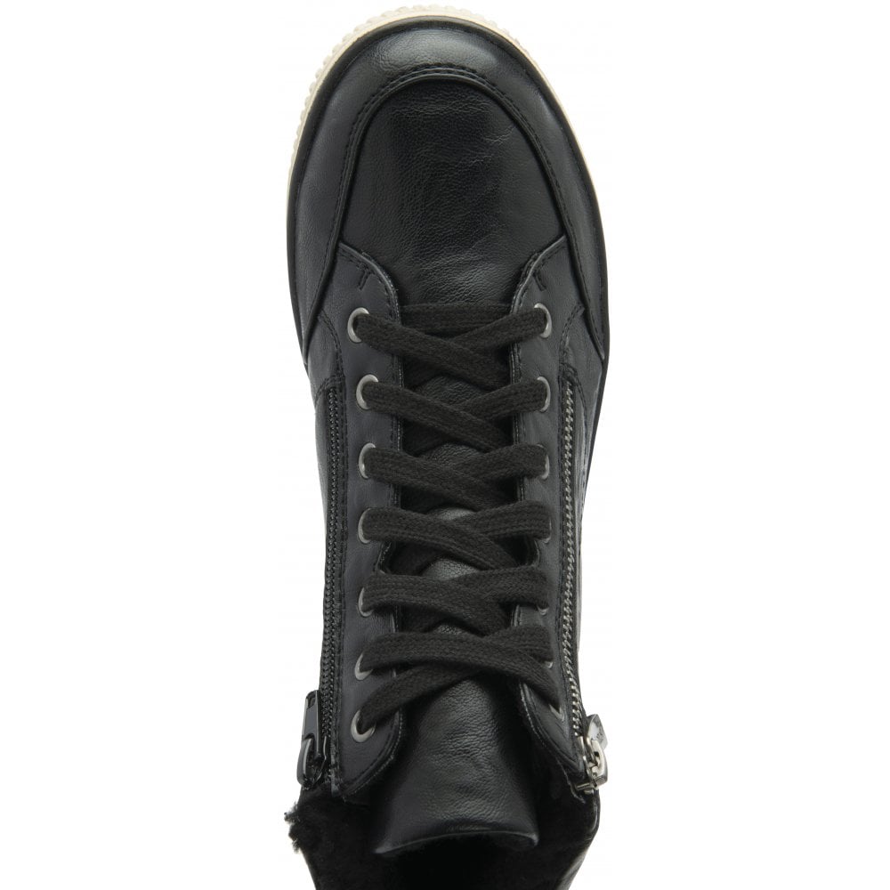 Lotus Bellatrix Women's Lace Up / Zip Up Ankle Boot Black