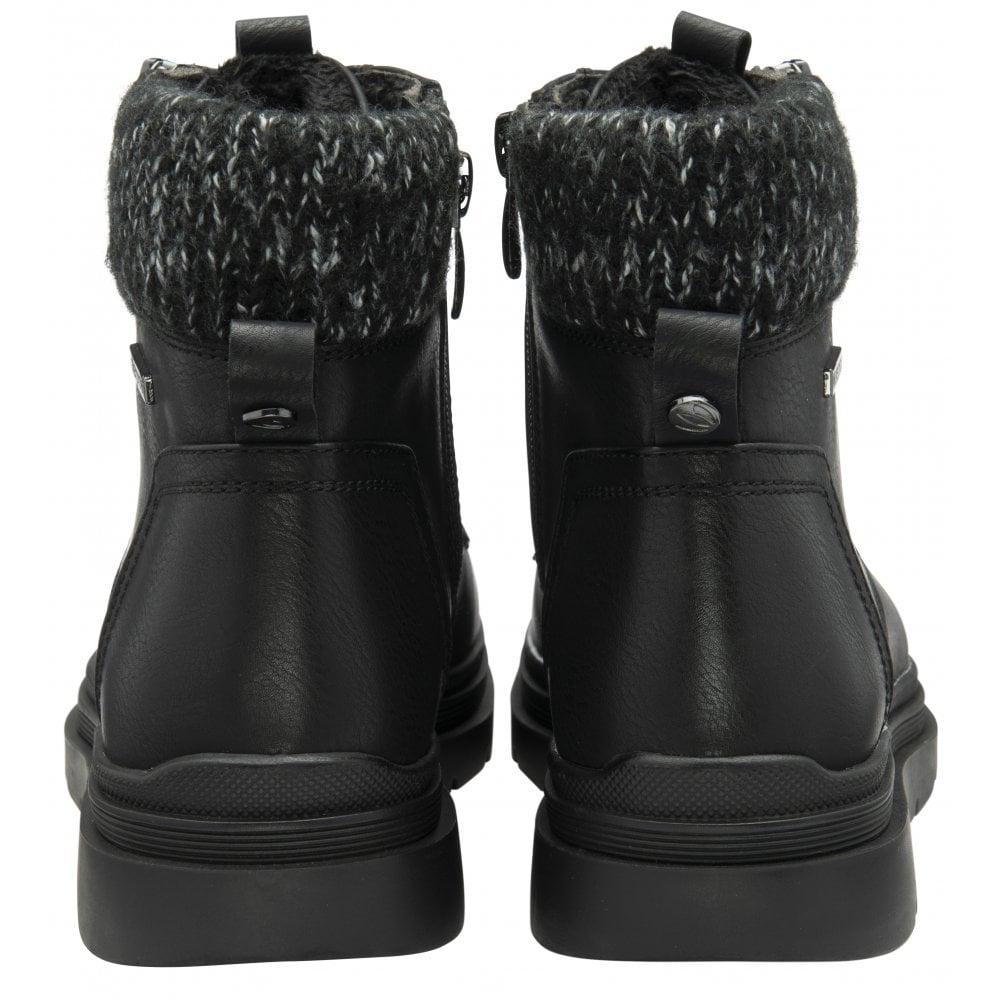 Lotus Saundra Women's Lace Up / Zip Up Waterproof Ankle Boot Black Matt