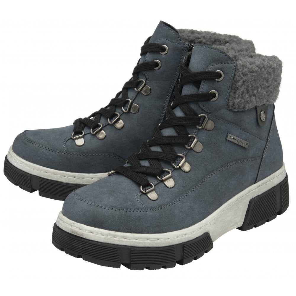 Lotus Conniston Women's Lace Up / Zip Up Waterproof Ankle Boot Blue