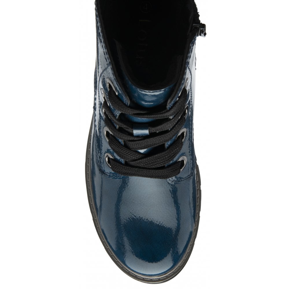 Lotus Jojo Women's Lace / Zip Up Ankle Boot Blue Patent