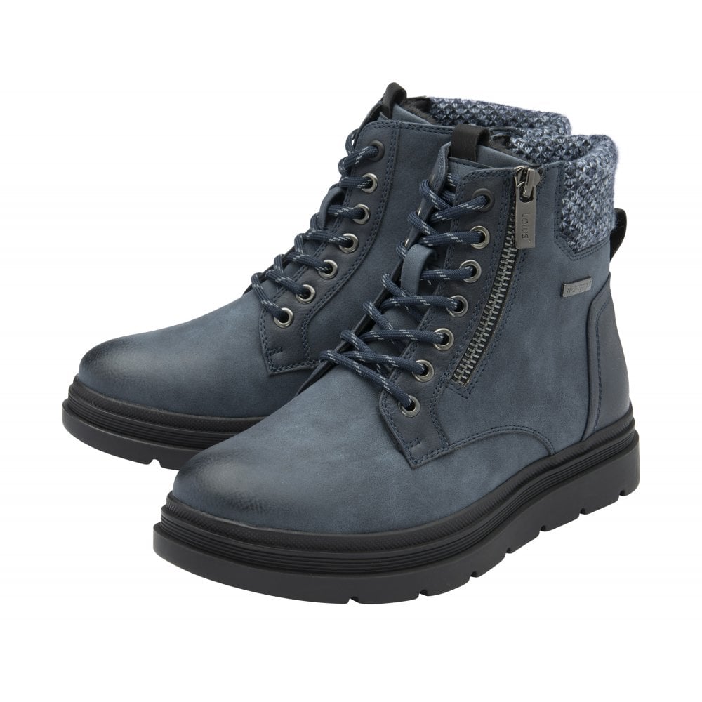 Lotus Saundra Women's Lace Up / Zip Up Ankle Boot Blue