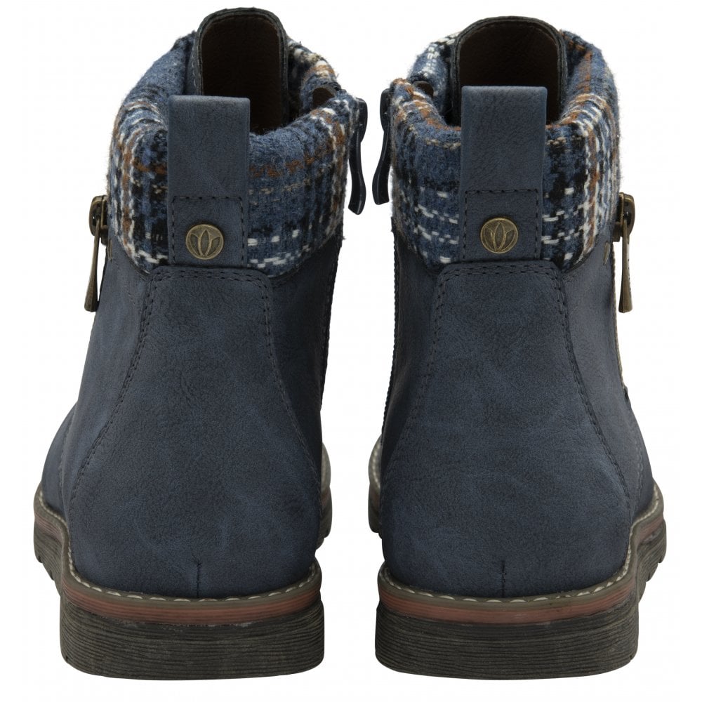 Lotus Montreal Women's Lace Up / Zip Up Ankle Boot Blue