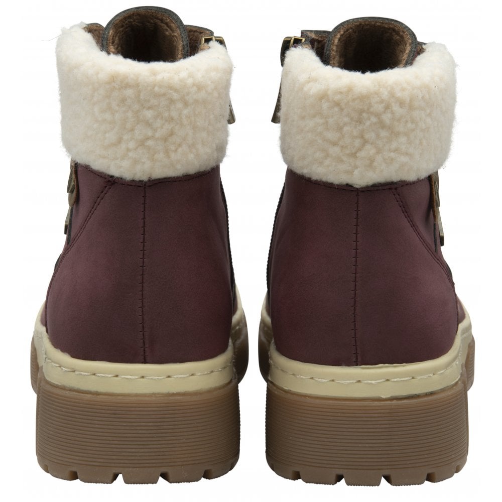 Lotus Conniston Women's Lace Up / Zip Up Waterproof Ankle Boot Bordo