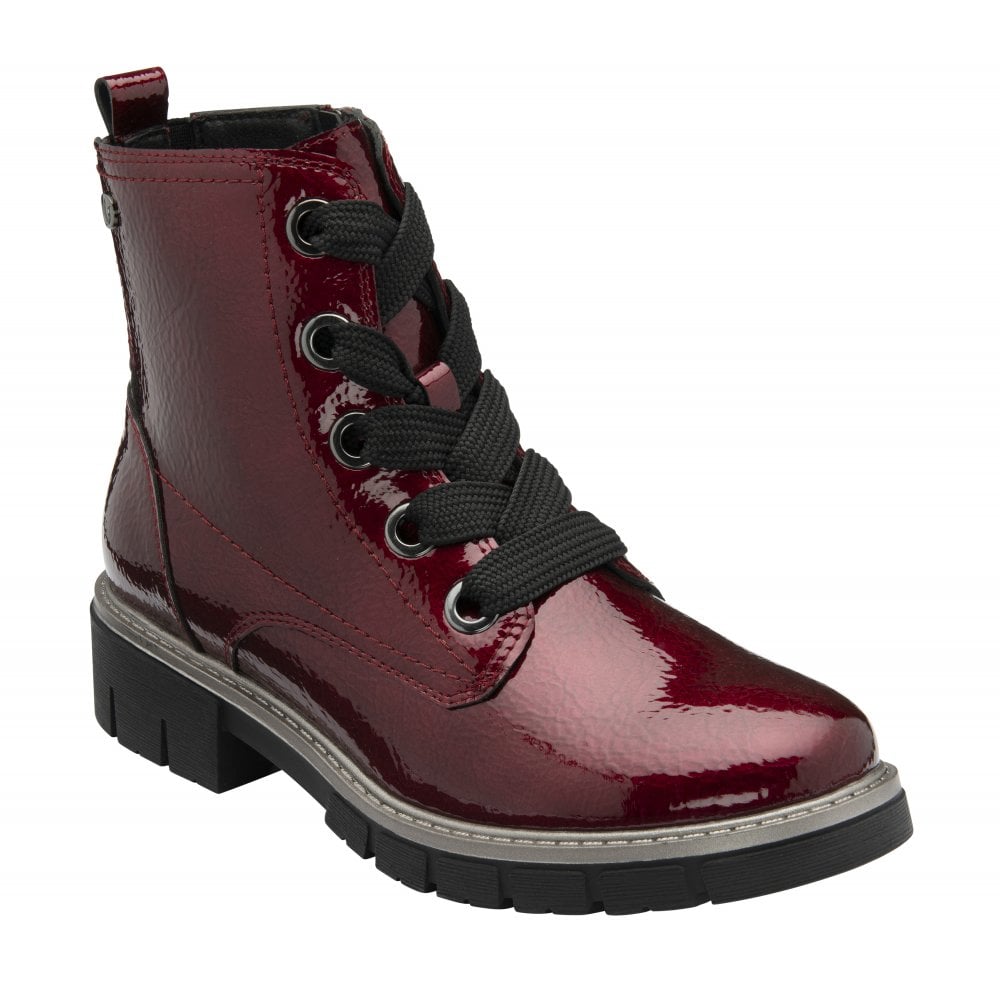 Lotus Jojo Women's Lace / Zip Up Ankle Boot Bordo Patent
