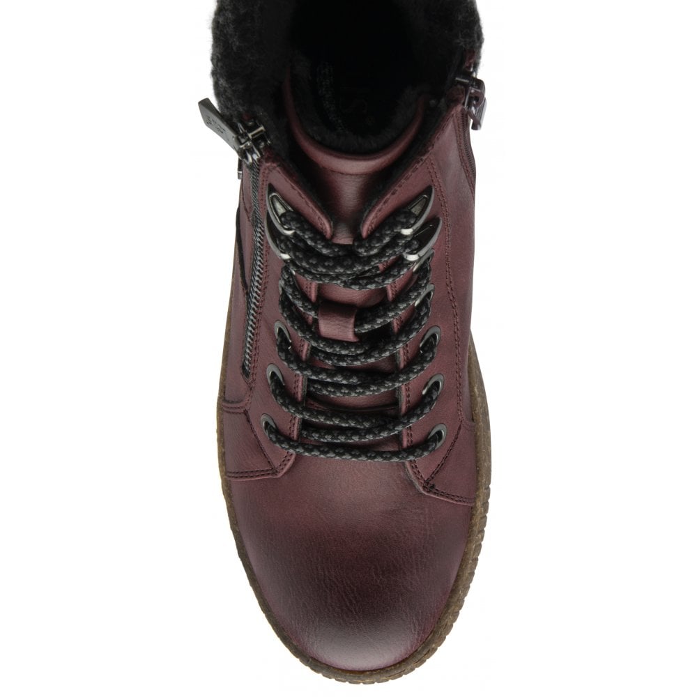 Lotus Penrithe Women's Lace Up / Zip Up Ankle Boot Bordo