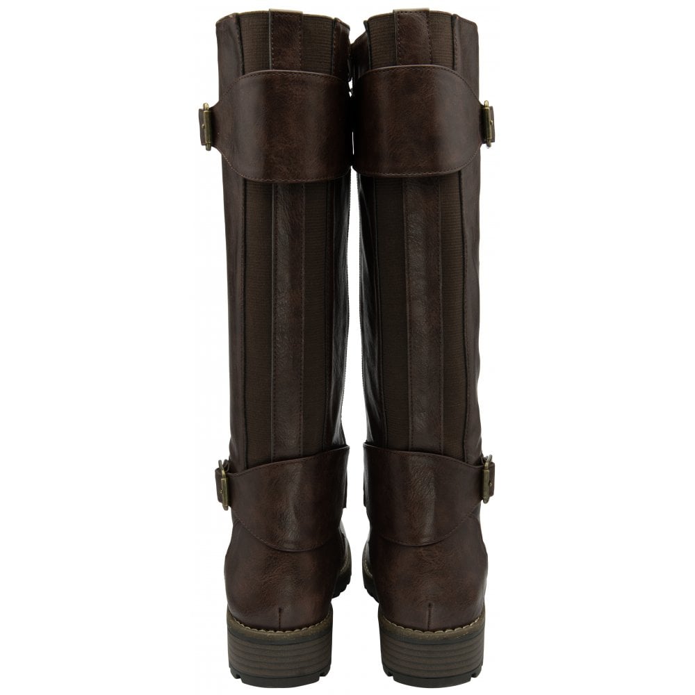 Lotus Brandi Women's Zip Up Knee High Boot Brown