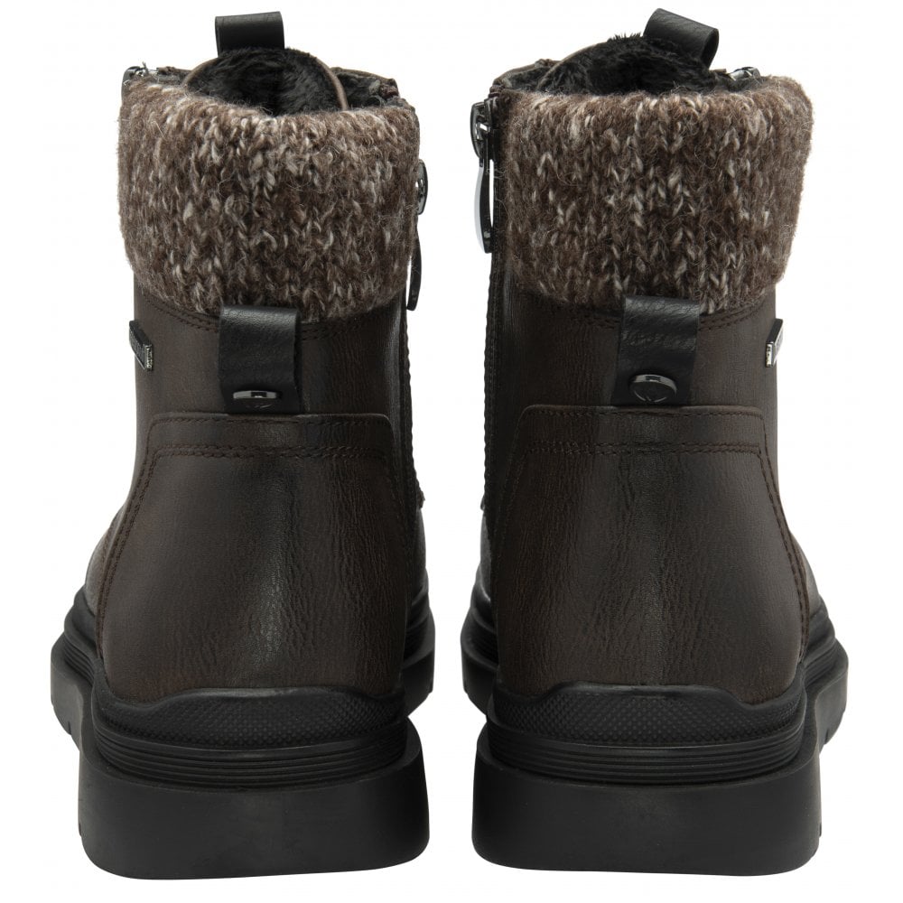 Lotus Saundra Women's Lace Up / Zip Up Waterproof Ankle Boot Brown