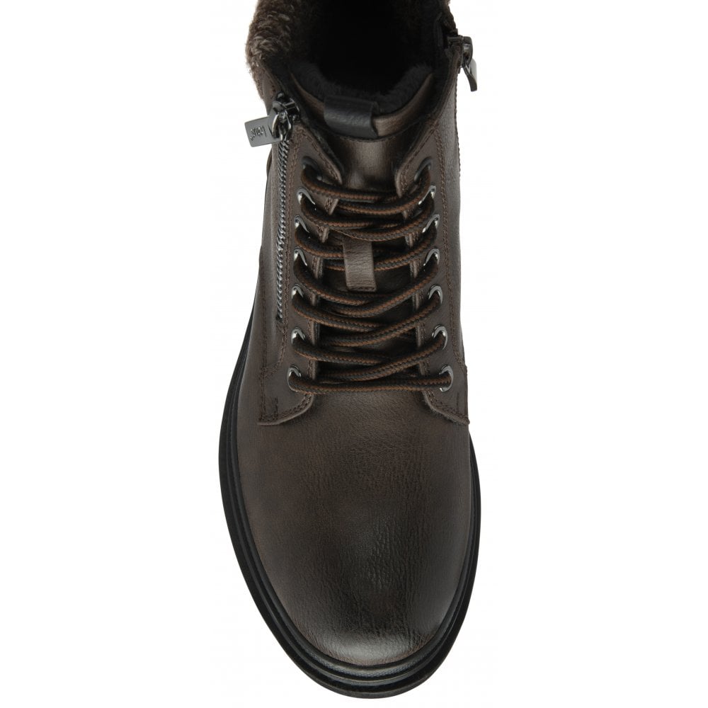 Lotus Saundra Women's Lace Up / Zip Up Waterproof Ankle Boot Brown