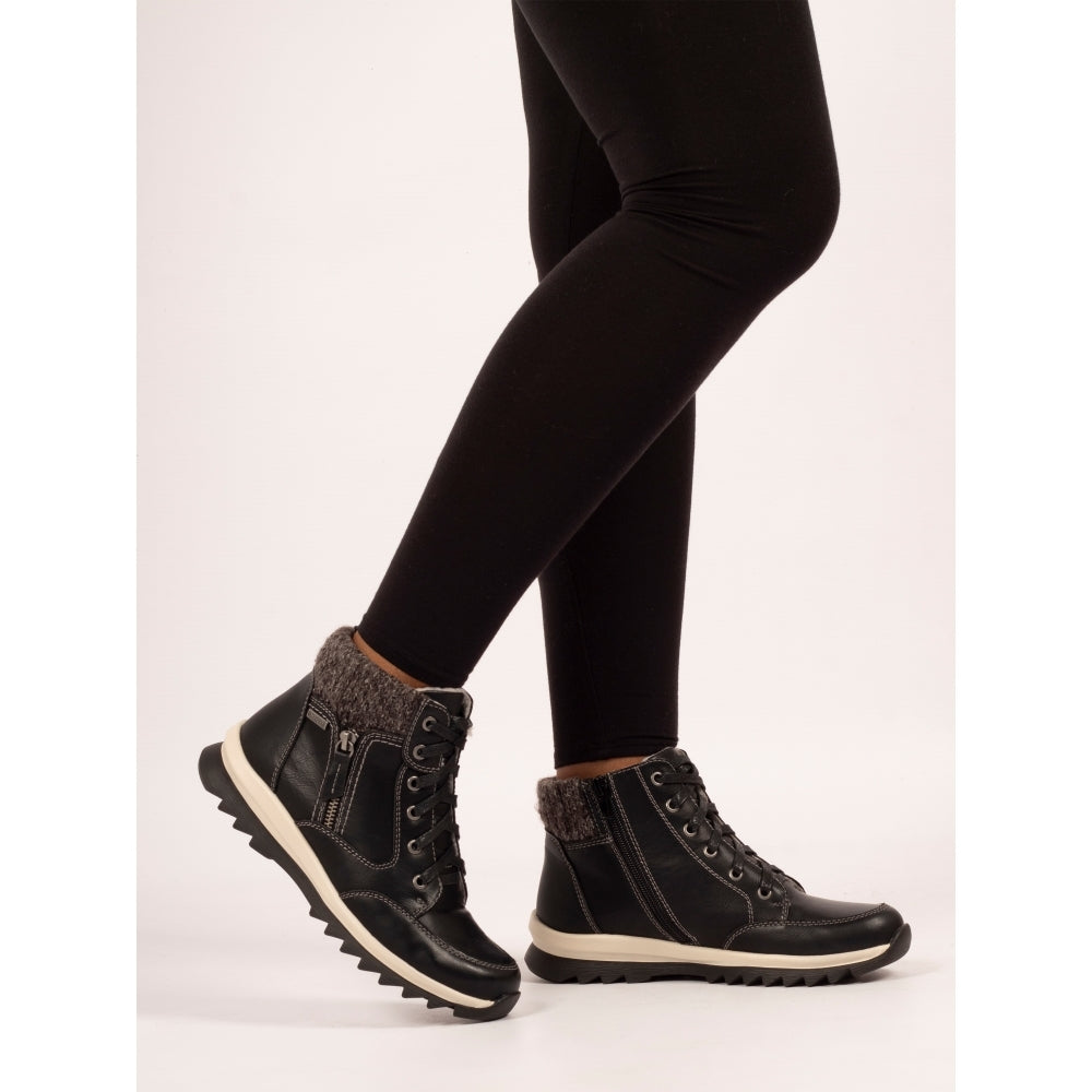 Lunar Buttermere Women's Waterproof Lace Up/Zip Ankle Boot Black