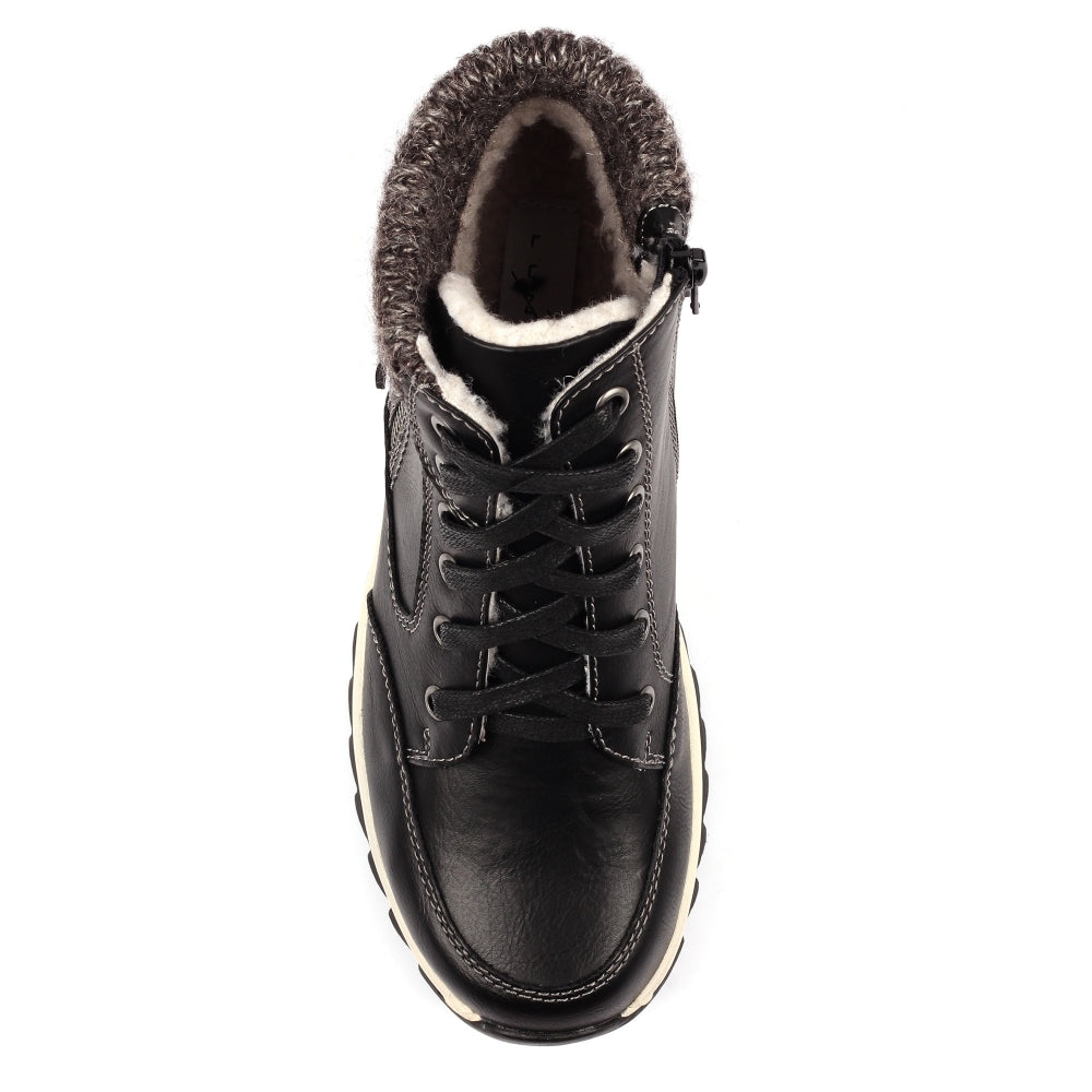 Lunar Buttermere Women's Waterproof Lace Up/Zip Ankle Boot Black