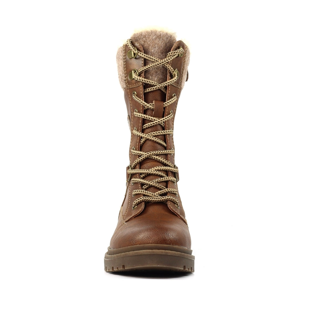 Lunar Cambridge Women's Combat Style Waterproof Mid Boot Tan