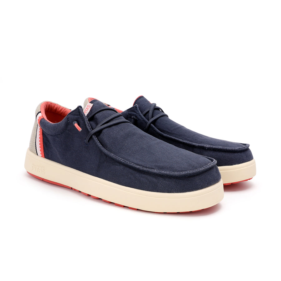 Walk In Pitas Cana Men's Lightweight Slip On Boat Shoe Marino