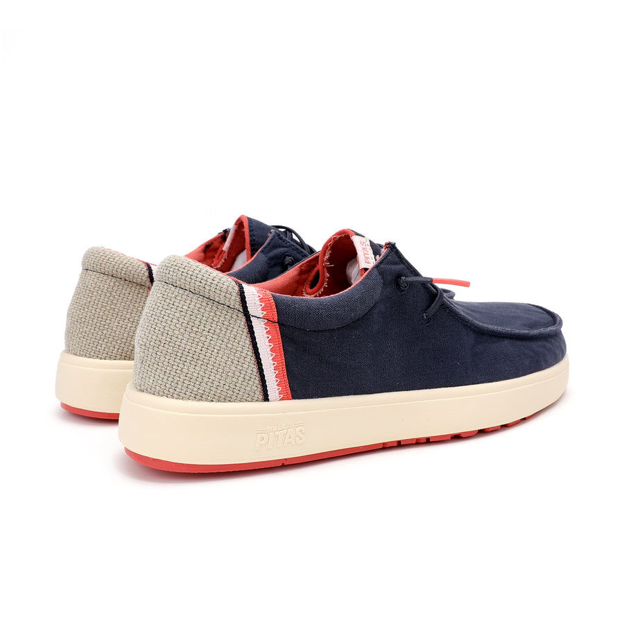 Walk In Pitas Cana Men's Lightweight Slip On Boat Shoe Marino