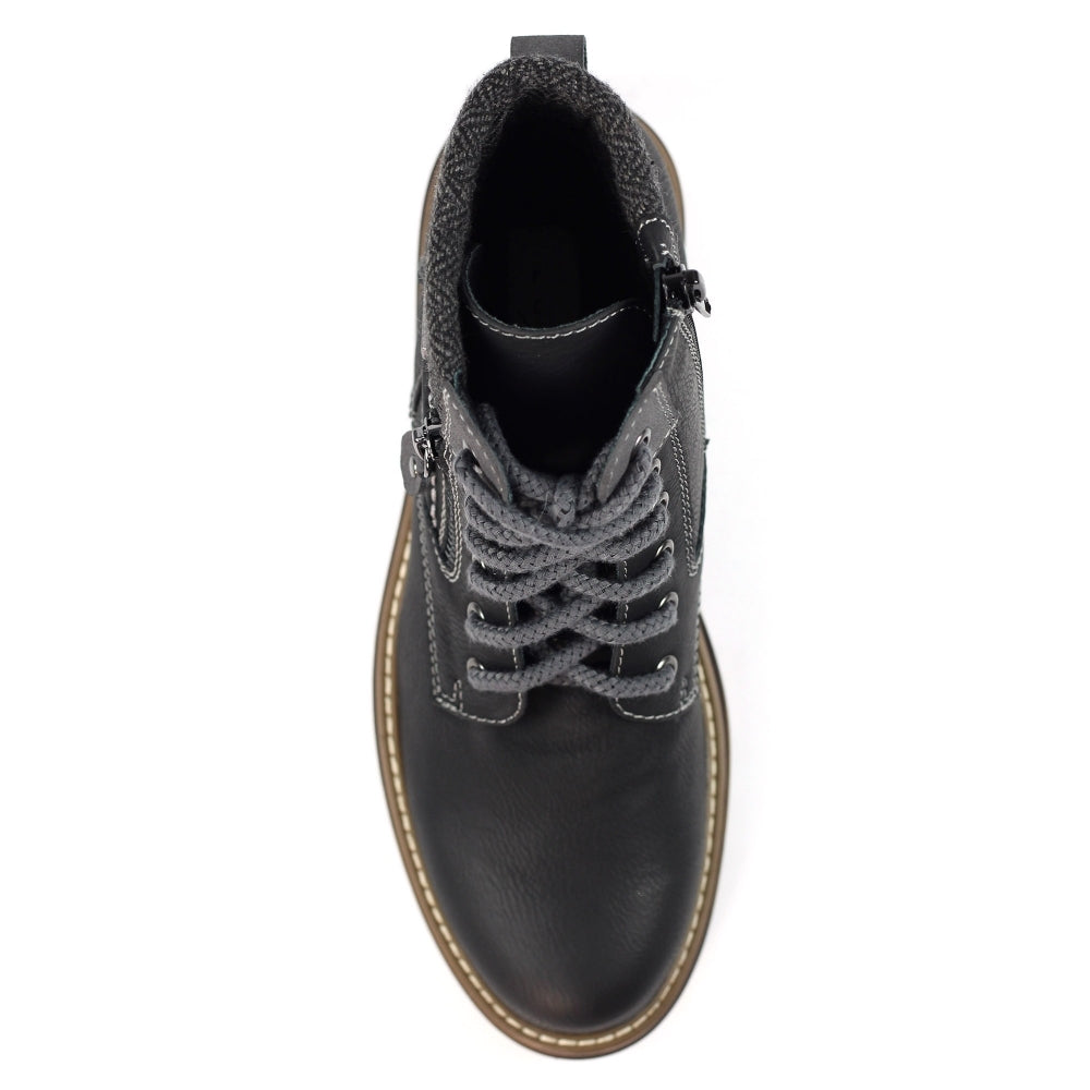 Lunar Caramel Women's Lace Up / Zip Up Waterproof Ankle Boot Black