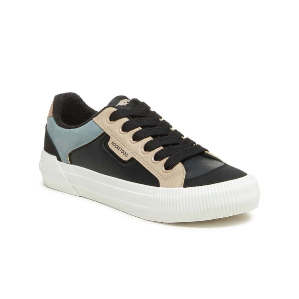 Rocket Dog Cheery Women's Colour Block Chunky Lace Up Platform Trainer Black Combo