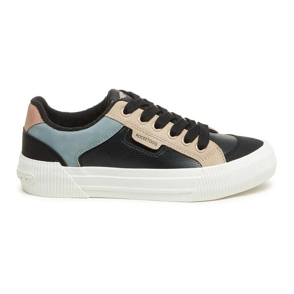 Rocket Dog Cheery Women's Colour Block Chunky Lace Up Platform Trainer Black Combo