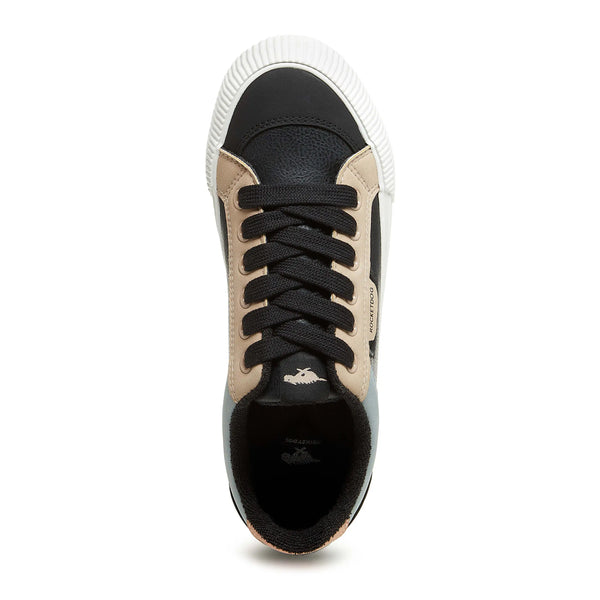 Rocket Dog Cheery Women's Colour Block Chunky Lace Up Platform Trainer Black Combo