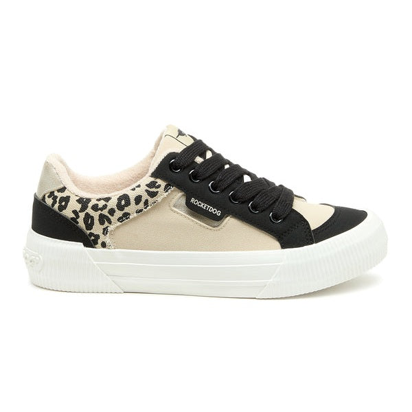 Rocket Dog Cheery Women's Colour Block Chunky Lace Up Platform Trainer Leopard Print