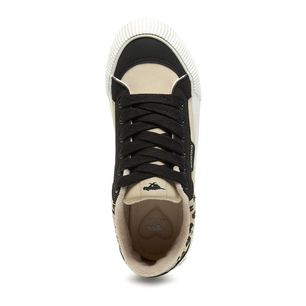 Rocket Dog Cheery Women's Colour Block Chunky Lace Up Platform Trainer Leopard Print
