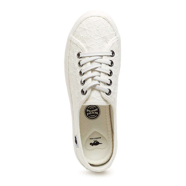 Rocket Dog Chow Chow Elsie Eyelet Women's Slip On Low Profile Pump Trainer White