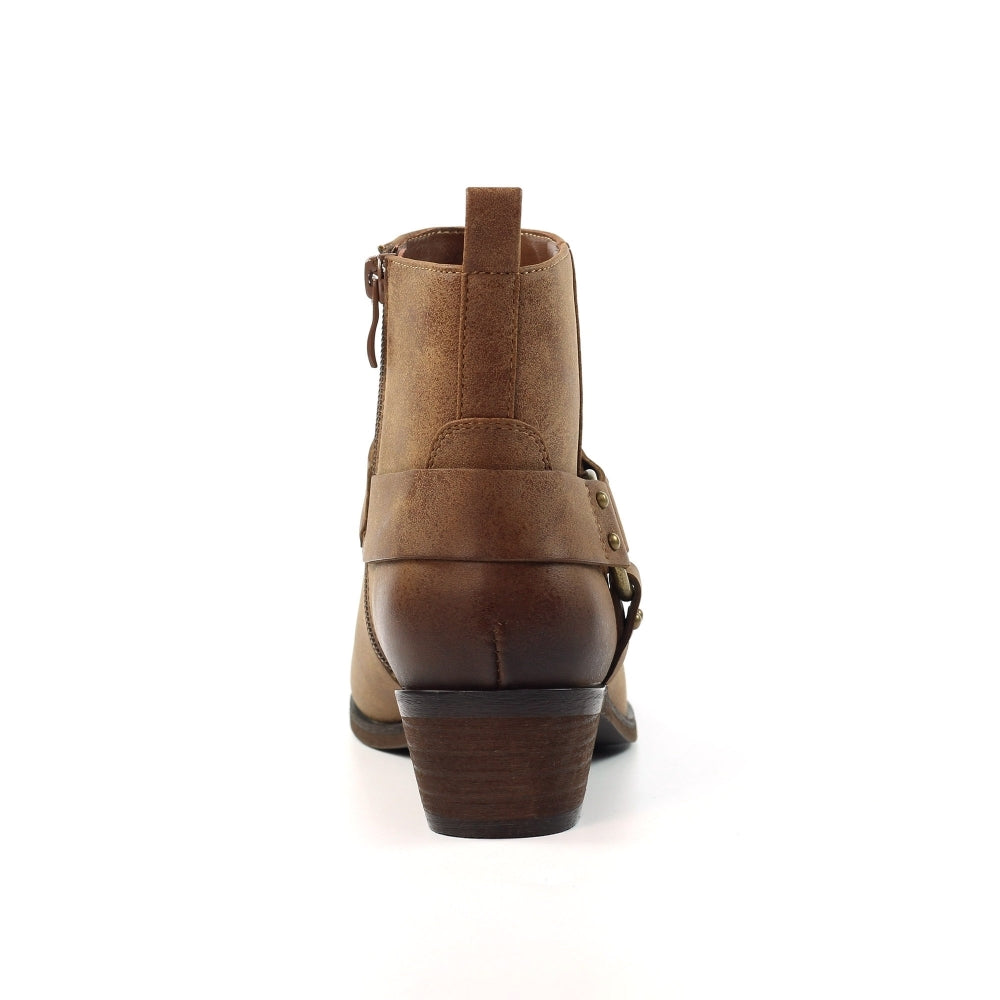 Lunar Dixie Women's Western Style Ankle Boot Brown