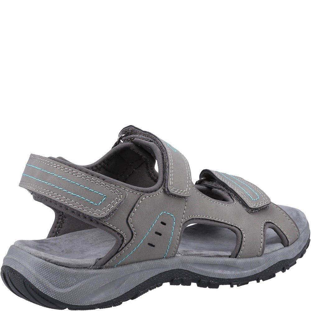 Cotswold Freshford Women's 3 Strap Adjustable Sandal Grey Turquoise