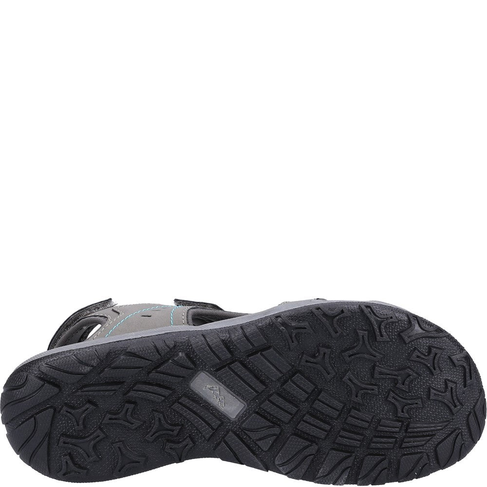 Cotswold Freshford Women's 3 Strap Adjustable Sandal Grey Turquoise
