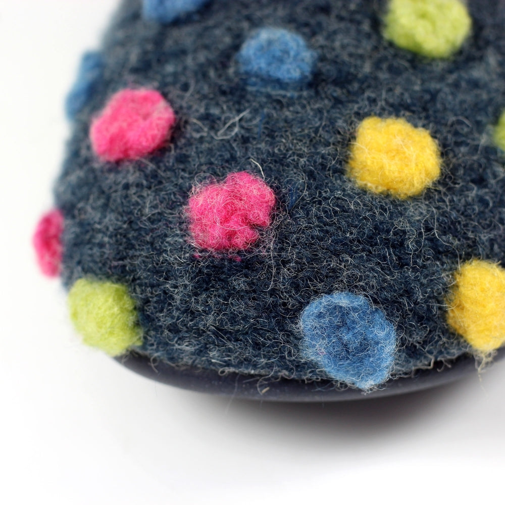 Lunar Helix Women's Slip On Polka Dot Machine Washable Slipper Blue