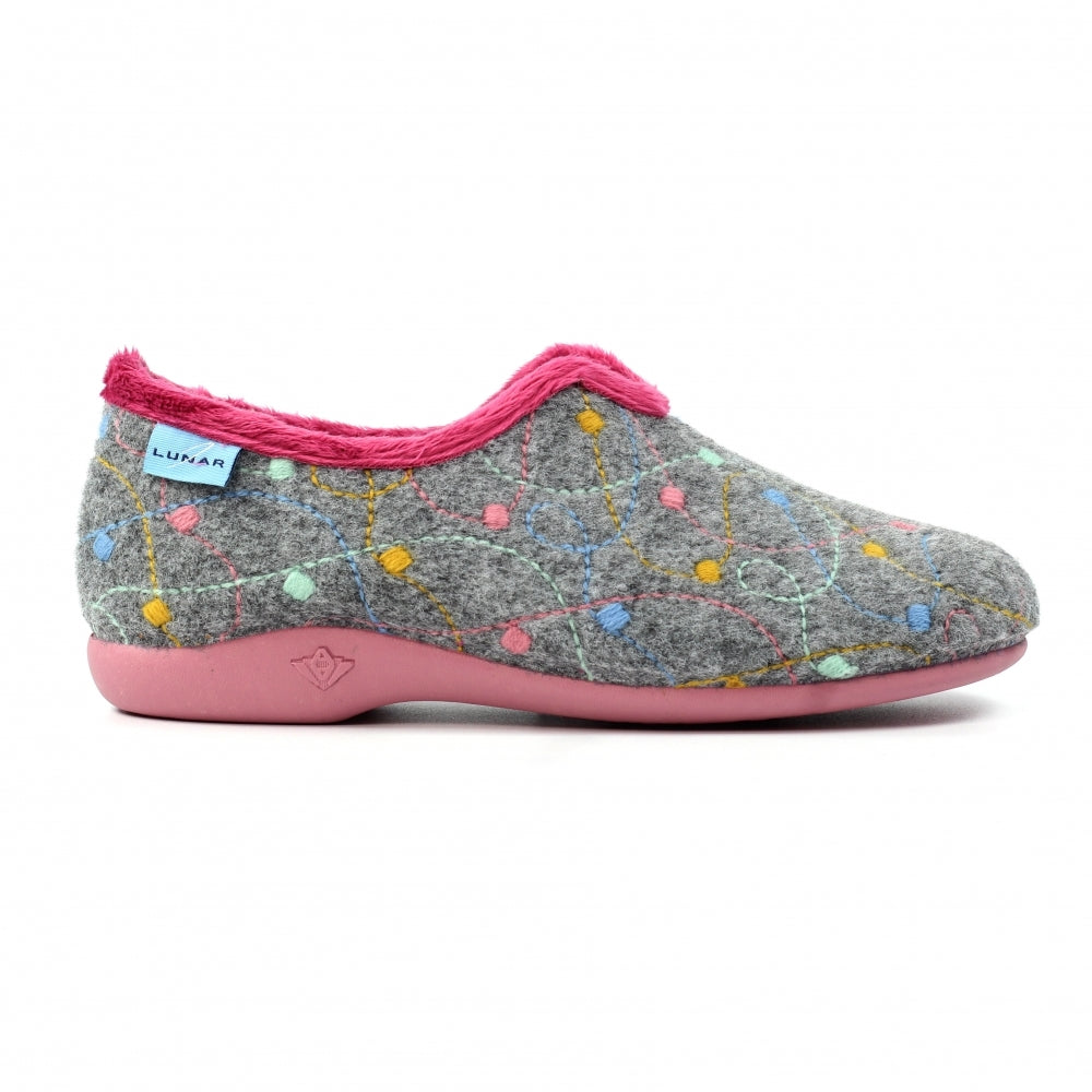 Lunar Helsinki Women's Full Slipper Grey