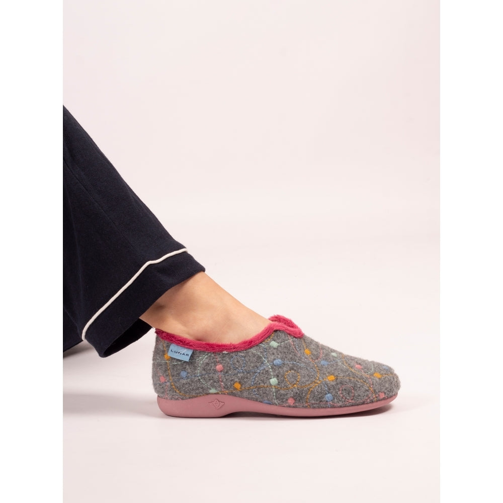 Lunar Helsinki Women's Full Slipper Grey