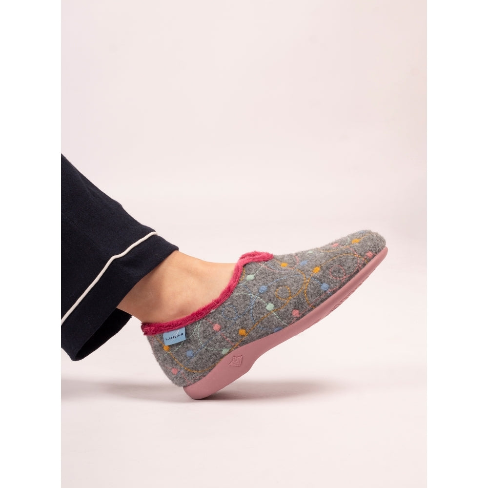 Lunar Helsinki Women's Full Slipper Grey