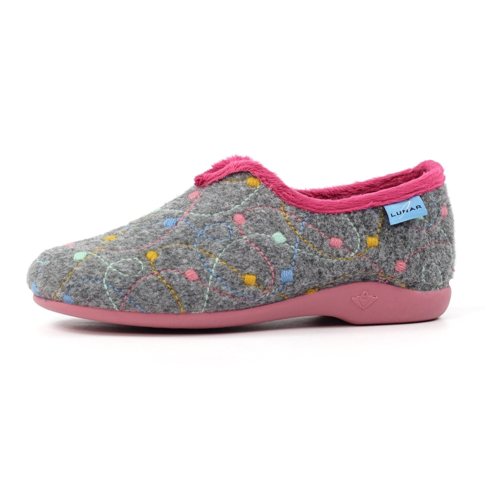 Lunar Helsinki Women's Full Slipper Grey