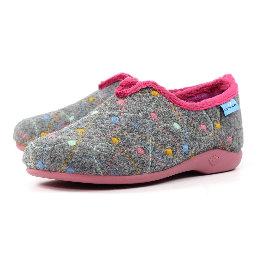 Lunar Helsinki Women's Full Slipper Grey